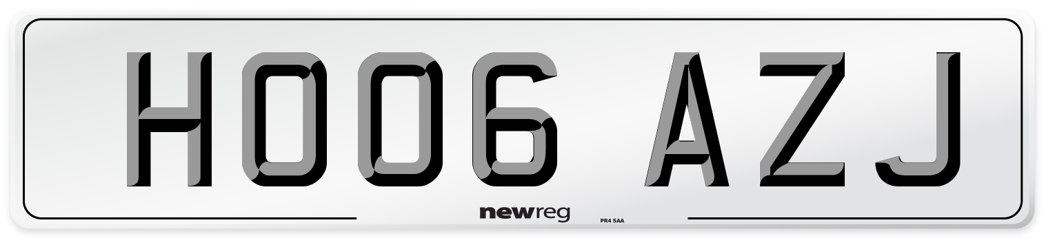 HO06 AZJ Number Plate from New Reg